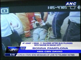Bus falls into ditch after driver falls asleep; 1 dead
