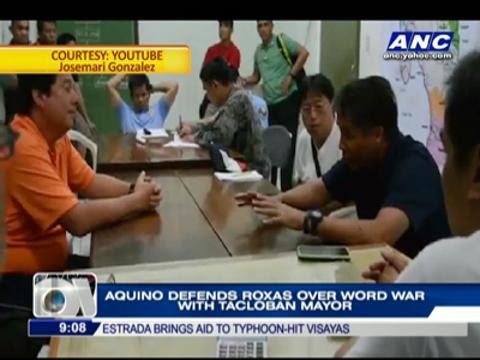 PNoy defends Roxas over word war with Tacloban mayor