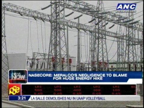 NASECORE- Meralco's negligence to blame for energy hike