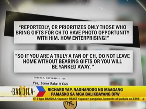 Richard Yap denies asking gifts from fans