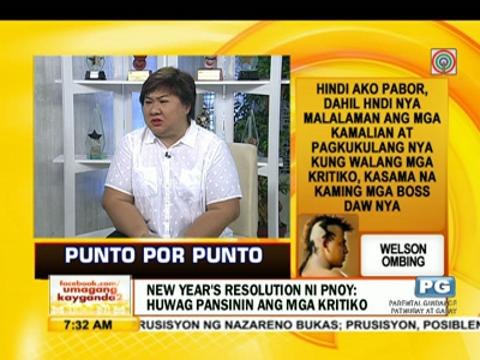 Punto por Punto: New Year's resolution ni PNoy, huwag pansinin ang mga kritiko