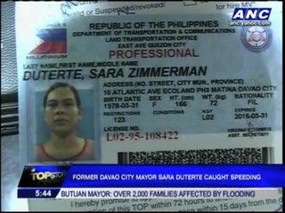Ex-Davao mayor caught speeding
