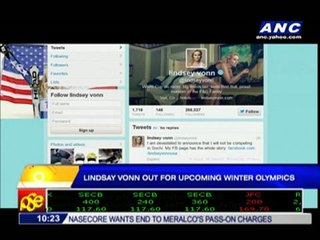 Lindsay Vonn out for upcoming Winter Olympics