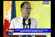 PNoy lauds DSWD for Yolanda relief efforts, bashes critics