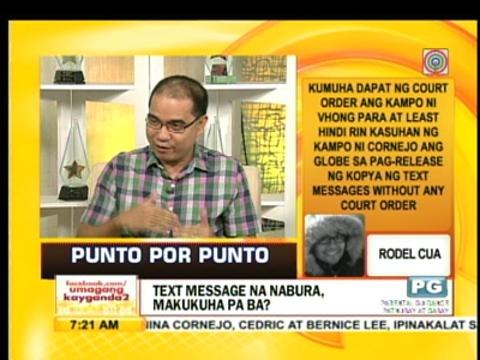 Punto por Punto: Text message na nabura, makukuha pa ba?