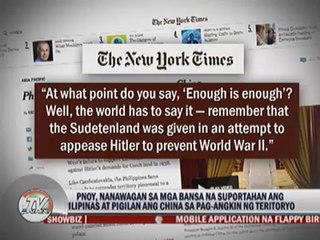 PNoy asks world support vs China