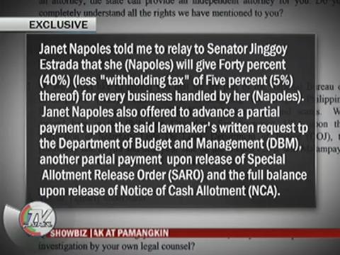 Ruby Tuason bares transactions with Napoles, Jinggoy, Enrile