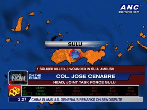 Soldier killed after tree-planting activity in Sulu