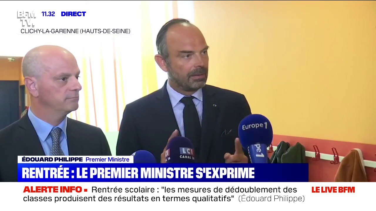 Rentrée scolaire: pour Édouard Philippe, "les mesures de dédoublement produisent des résultats en termes qualitatifs"