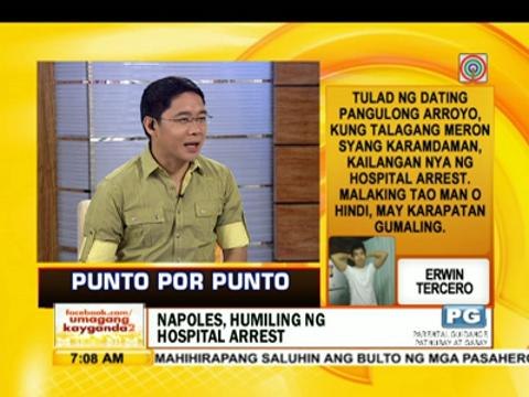 Punto por Punto: Napoles, humiling ng hospital arrest