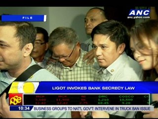 Ligot invokes bank secrecy