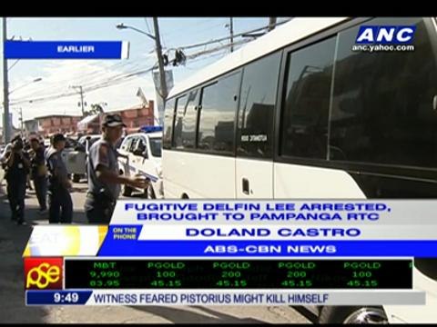 Delfin Lee brought to Pampanga RTC