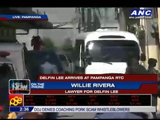 Amid lawyer's objections, Lee brought to Pampanga court