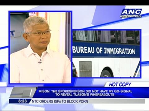 No sanctions yet vs BI spokesperson: Mison