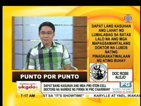 Punto por Punto: Stem cell doctors nameke ng pirma ng PRC chairman?