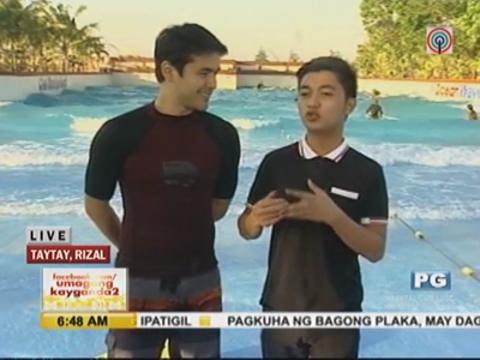 Atom Araullo tries surfing at Club Manila East