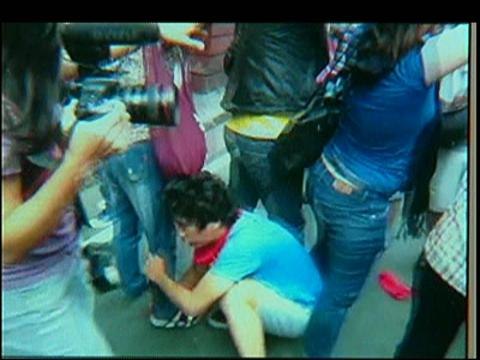 WATCH: Man mauled as leftists, Muslims clash