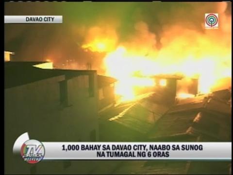 Fire razes 1,000 houses in Davao City