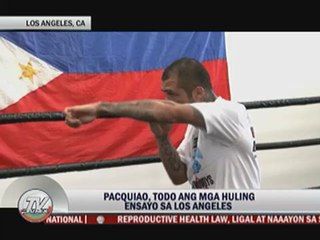 Download Video: Pacquiao arrives in Las Vegas after LA training