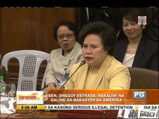 Jinggoy back in PH