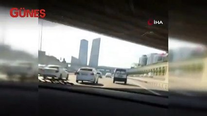 Trafikte makas atan magandalar kamerada