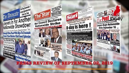 CAMEROUNIAN PRESS REVIEW OF SEPTEMBER 2, 2019