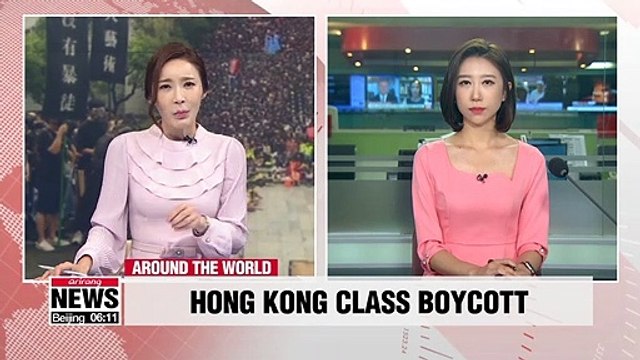 Hong Kong student protesters boycott first day of classes