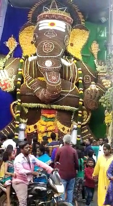 36 FEET VINAGAYAR STATUE MADE FROM 3 LAKHS RUDRAKSHA -CHENNAI KOLATHUR POOMBUGAR NAGAR