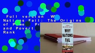 Full version  Why Nations Fail: The Origins of Power, Prosperity, and Poverty  Best Sellers Rank