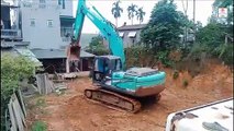 Excavator in action (working equipments) Kids truck video