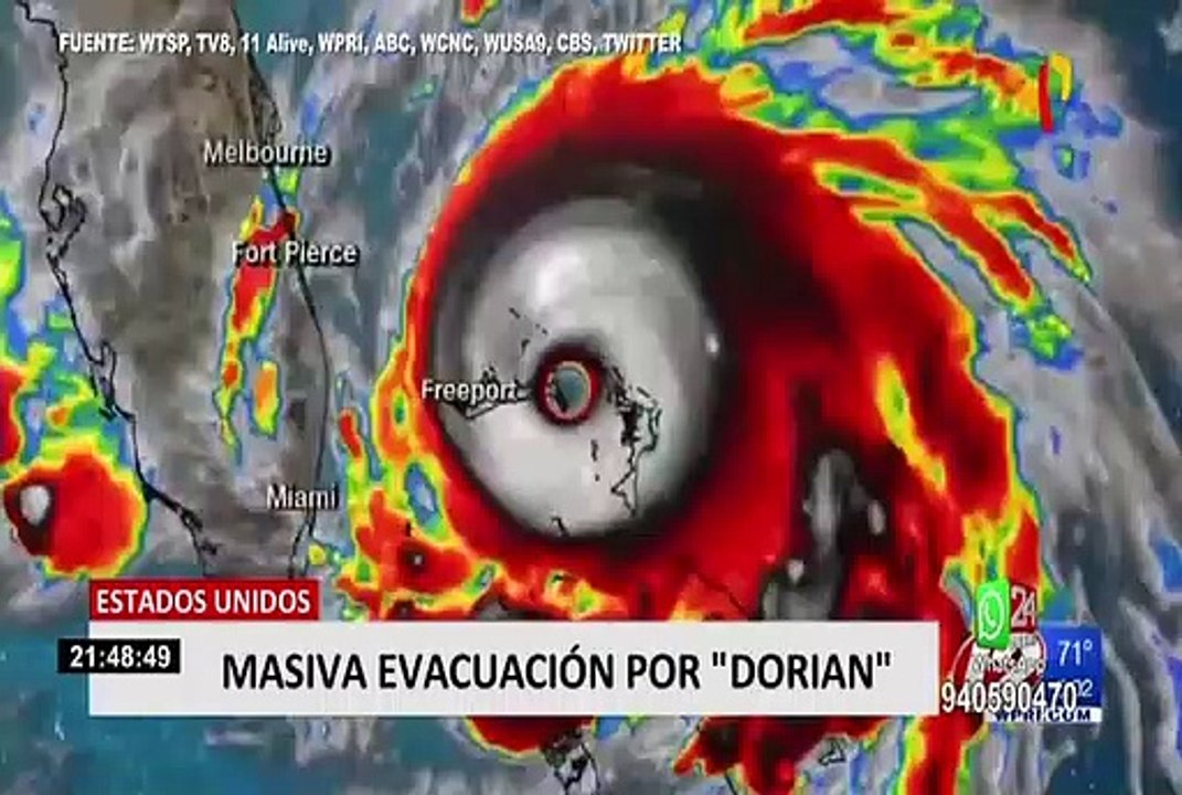 EEUU: masivas evacuaciones en Florida por la llegada de Dorian