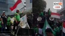 Gojek Indonesia demo aman di Kedutaan M'sia  di Jakarta, tuntut maaf