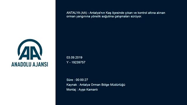 Antalya'nın Kaş ilçesindeki orman yangınını soğutma çalışmaları - Helikopter görüntüsü