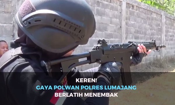 Keren! Gaya Polwan Polres Lumajang Berlatih Menembak