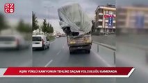 Sultangazi'de aşırı yüklü kamyonun tehlike saçan yolculuğu