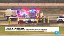 A lucky landing in Australia: trainee pilot lands safely after instructor passes out