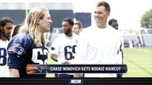 Tom Brady Gives Chase Winovich Rookie Haircut