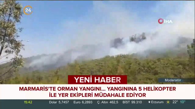 Marmaris'te orman yangınından ilk görüntüler