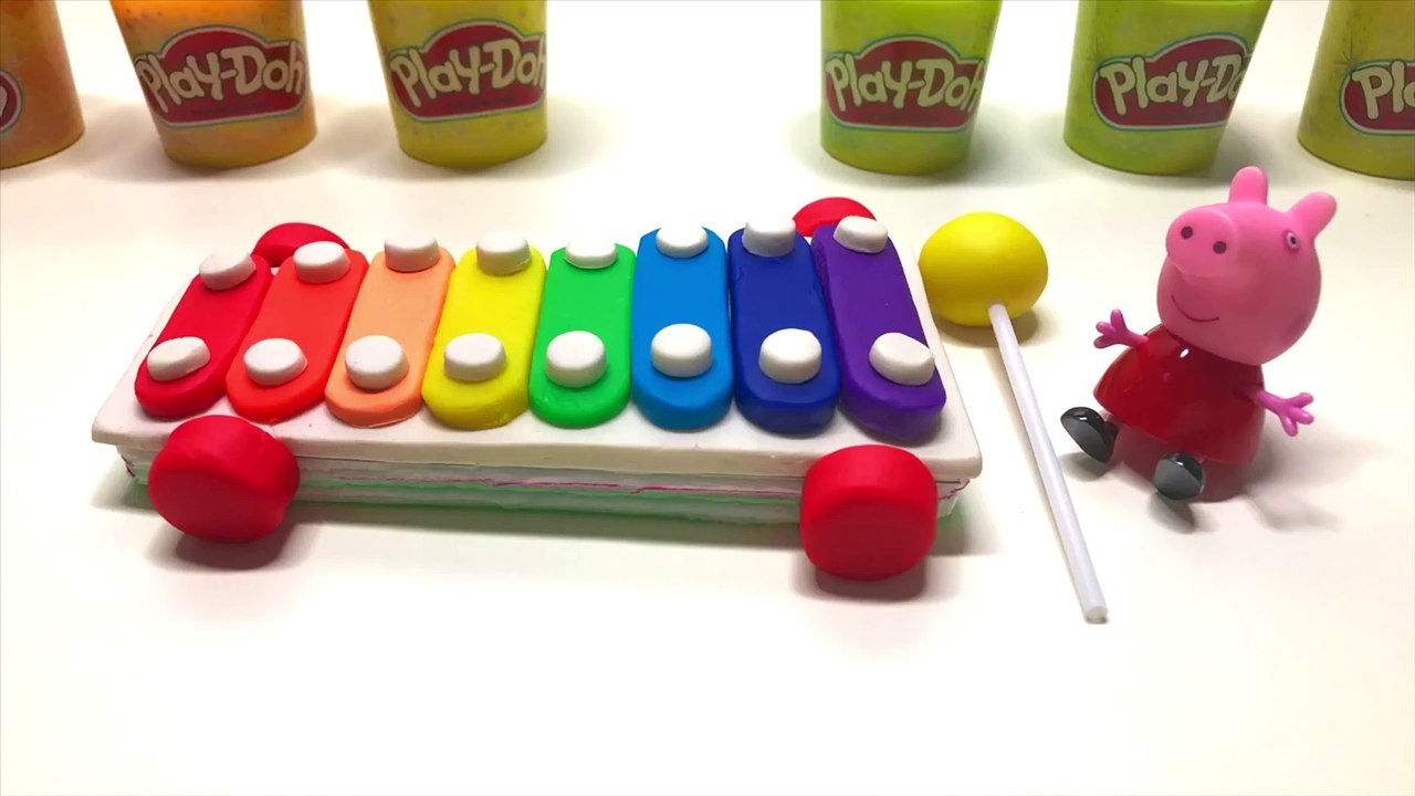 [4K] DIY Play-Doh Learn Make Rainbow Xylophone Piano Sound Toy Soda
