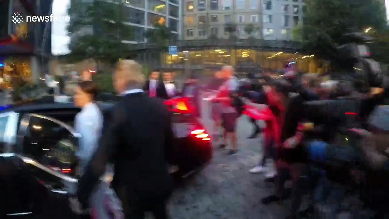 David and Victoria Beckham arrive at the GQ Awards in London