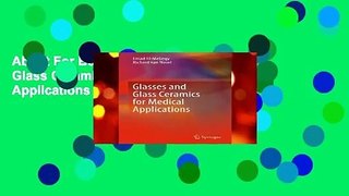 About For Books  Glasses and Glass Ceramics for Medical Applications  For Online