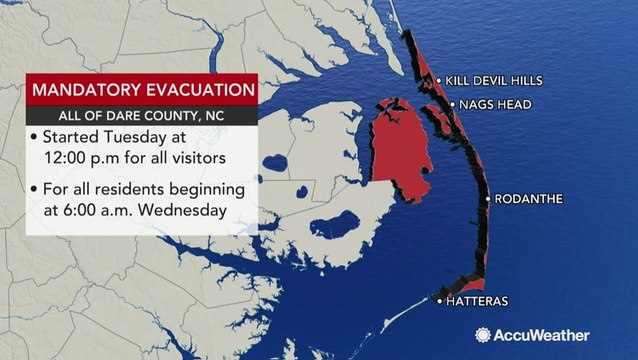 Mandatory evacuations to be issued in North Carolina's Dare County
