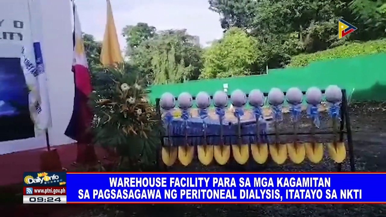 Warehouse facility para sa mga kagamitan sa pagsasagawa ng peritoneal dialysis, itatayo sa NKTI
