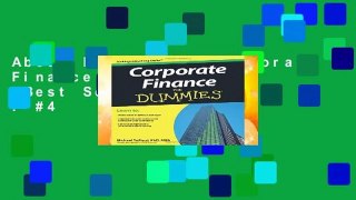 About For Books  Corporate Finance For Dummies  Best Sellers Rank : #4