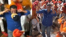 Salman Khan's amazing dance during  Arpita's Ganpati Visarjan; Watch video | FilmiBeat