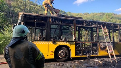 İETT otobüsü alev alev yandı