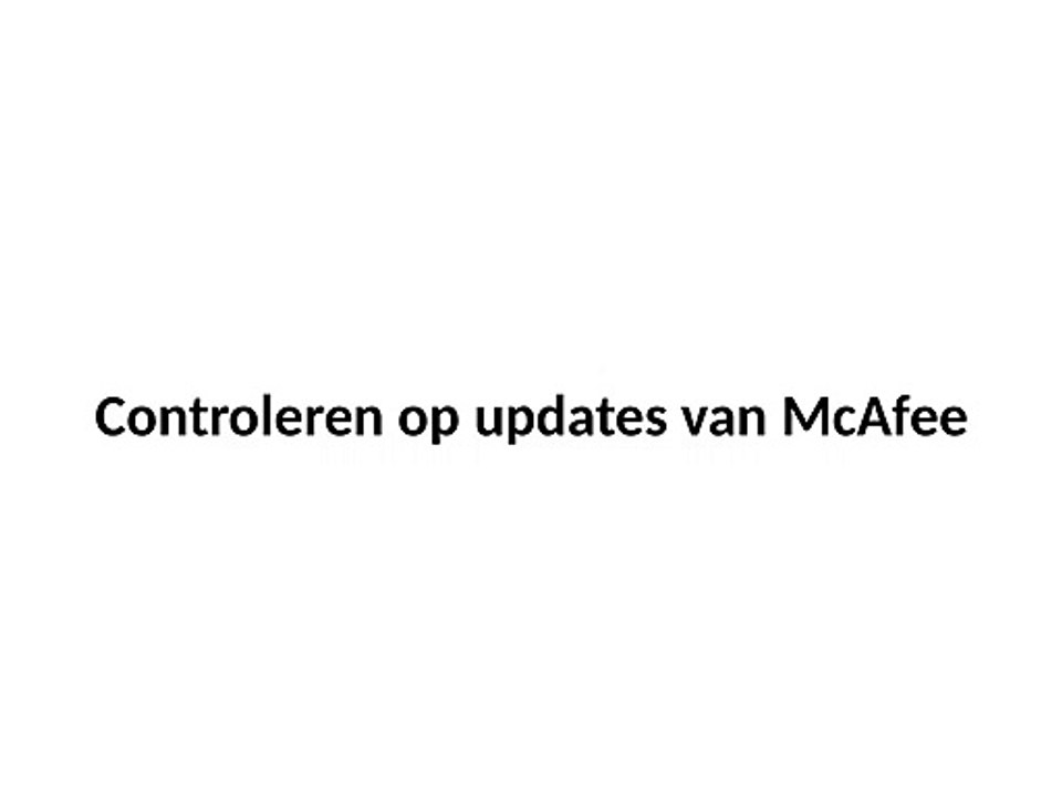 Controleren op updates van McAfee