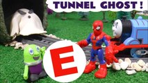Thomas and Friends Tunnel Mystery Ghost Spooky Toy Story Challenge Halloween with Funny Funlings and Marvel Avengers Spiderman in this Educational Full Episode English