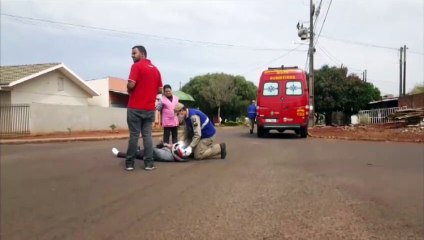 Mulher fica ferida em acidente no Jardim Veneza