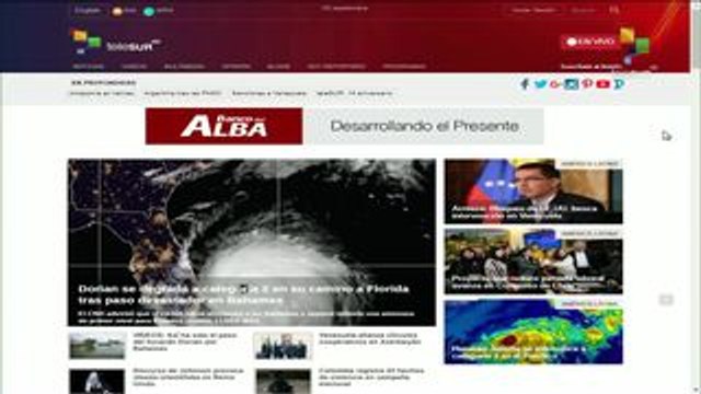 teleSUR Noticias: Huracán Dorian se debilita a categoría 2